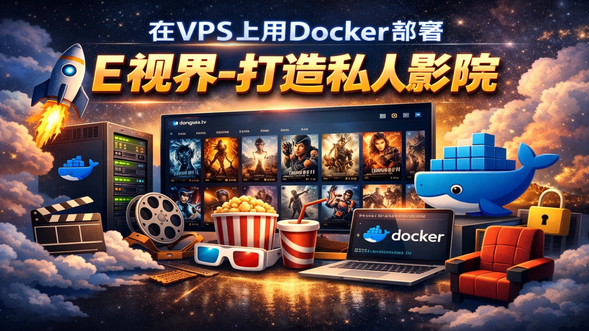 在VPS上用Docker部署E视界-打造私人影院
